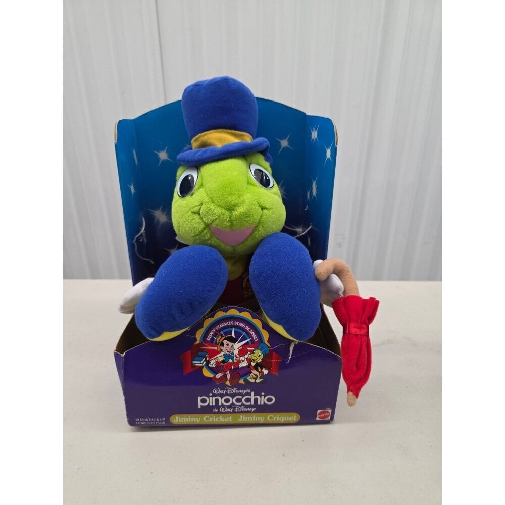 Walt Disney Pinocchio Jiminy Cricket Plush Toy Mattel 1991 Collectible